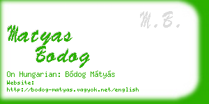 matyas bodog business card