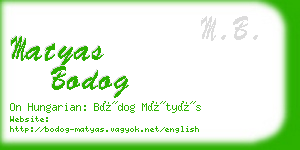 matyas bodog business card